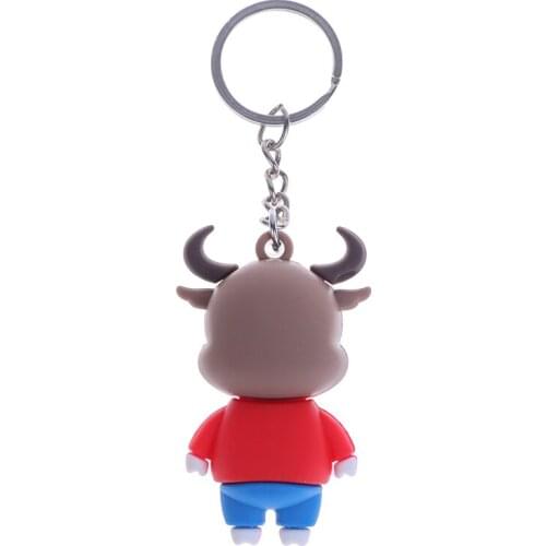 2021 Year of the Ox Keychain Cow Doll Keychain Car Key Chain Bag Pendant Keyring Keyring