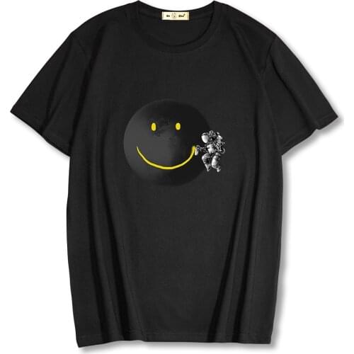 2021 Summer New 100% Cotton loose Men T-shirt Fashion moon Print men women casual short sleever male tshirt tops tees