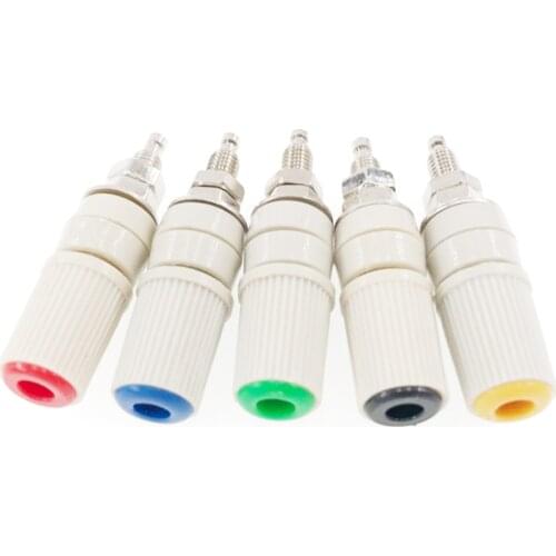 5Pcs Brass M5 Type Test Binding Post High Current 4mm Banana Female Jack Panel Socket Connector
