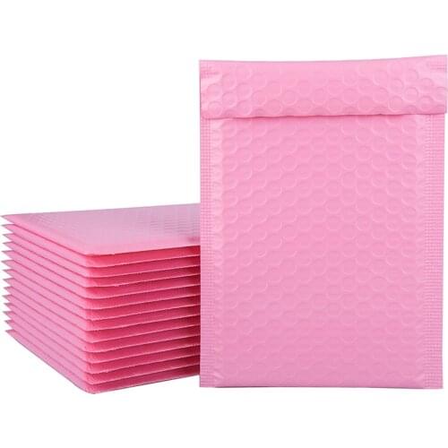 50Pcs/Lot Bubble Mailers Padded Shipping Envelopes Pink Poly Mailer Cosmetics Packaging Bags Waterproof Bubble Envelope 14 Sizes