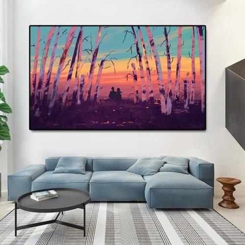Abstract Sunrise Canvas Paintings Sunset Wall Art Prints Poster Living Room Decor Decorative Paintings On The Wall Home Decor