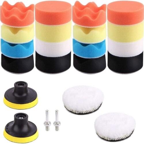 ALLOYSEED Car Polishing Sponge Pads Kit 3inch Car Polishing Pad Hand Tool Kit Auto Polisher Sponge Wheel Set Polishing Machine