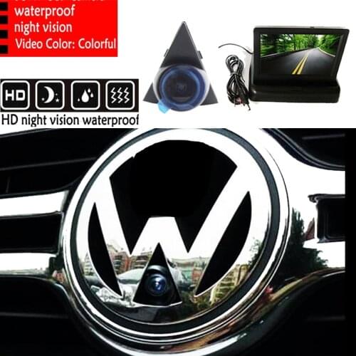FUWAYDA HD FOR SONY Car Front View Logo Embeded Camera backup + Monitor for VW GOLF Bora Jetta Touareg Passat Lavida Polo Tiguan