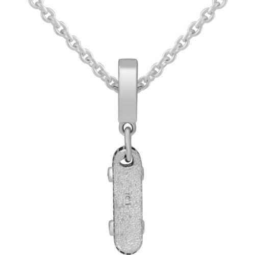 Fashion DIY Beads Be Free Skateboard Dangle Charm Clear CZ Silver Beads For Jewelry Making Fits Snake Chain Bracelets