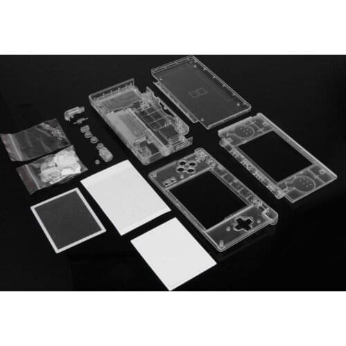 ALLOYSEED Game Cases Cover Replacement Housing Shell Screen Lens Crystal Clear Full Housing Case Cover for Nintend DS Lite