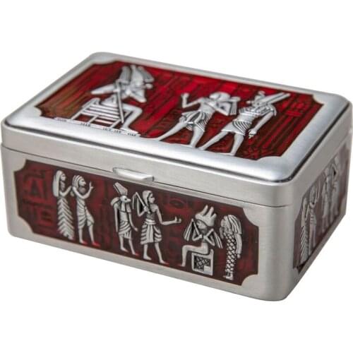 Egypt Trnket Box Metal Jewelry Organizer Egyptian Decoration Art Craft Necklace Bracelet Rings Storage Case