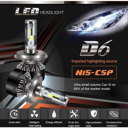 2pcs CSP Car Headlight H7 H4 LED Headlamp Auto Bulbs H1 H11 H3 9005 9006 60W 6000K White 12V Auto Head Lamp Fog Light Wholesale