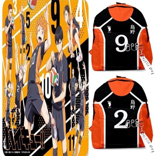 Haikyuu Karasuno Anime Mini Bookbag Hinata Shoyo School Bags Small Girls Travel Backpack Pink Kawaii Rabbit Shoulder Bags