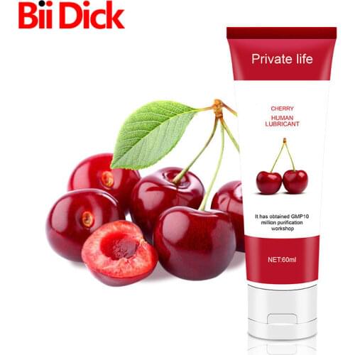 Sex Lubricant 60ml Water-based Strawberry/Cherry/Peach Sex Oil Vaginal Anal Gel Adults Sex edible Product oral sex Homosexual
