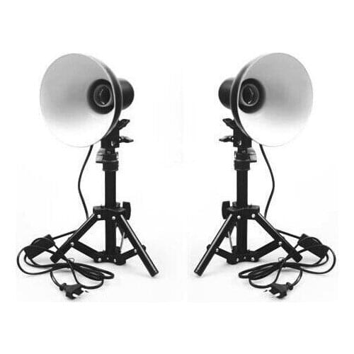 Photo Studio Kit lamp shade Table Top Portable Lighting + Light Stand kit For Soft Box Cube Tent + lamp
