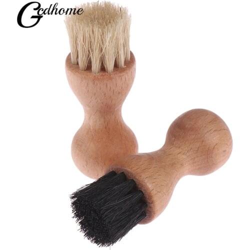 Leather Shoes Supplies Buffing Brush Portable Boot Shoes Brush Wood Handle Home Cleaning Tool 1 PC Mini Hog Bristle Brushes