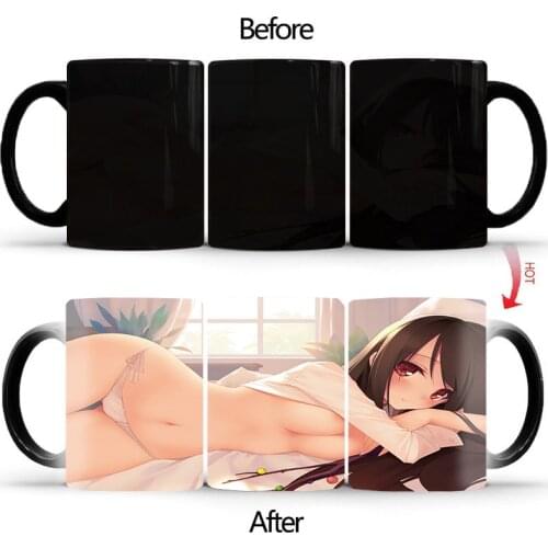 New Sexy girl design Color Changing Mug Ceramic Thermal Coffee Cup Breakfast Milk Cup Tazas De Ceramica Creativas Mugs BSKT-010