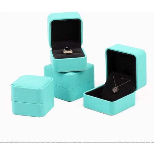 Square Wedding Ring Box Jewelry Pendant Gift Packaging Display Jewellery Bangle Storage Case