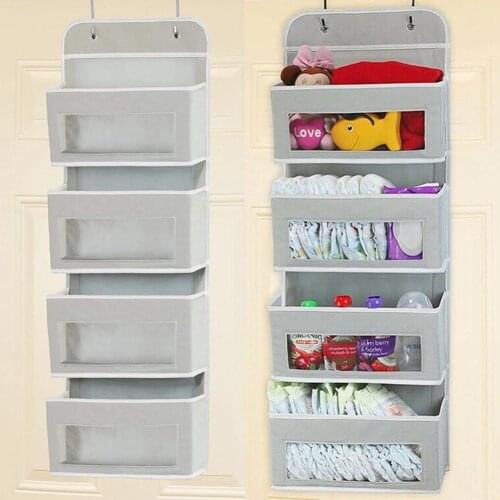 Multi-Layer Finishing Hanging Bag Dorm Clear Window For Pantry Hanging with Over Wall Pockets 4 Organizer The Door V1J0