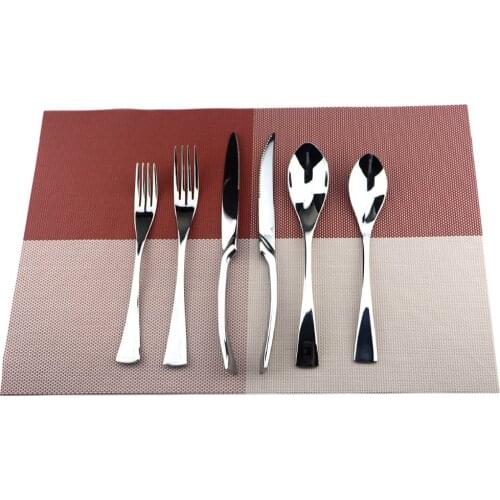 6/12/24Pcs Golden Black Silver Dinnerware 304 Cutlery Set Stainless Steel Dinner Steak Knife Fork Teaspoon Party Gift