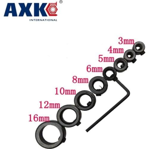 8pcs/set 3-16mm Drill Depth Stop Collar Ring Positioner Drill Bit Spacing Ring Locator Woodworking Tools With Hex Wrench