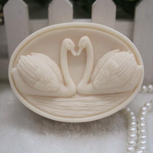 Wholesale!!!1pcs A Pair of Swans (ZX241) Silicone Handmade Soap Mold Crafts DIY Silicone Mould