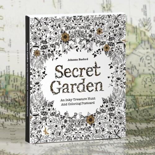 English Edition Secret Garden 30 Sheets Coloring Card Tintage Postcards DIY Painting Drawing Book Colouring Books