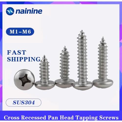 PA [M1-M6] 304 Stainless Steel Pan Phillips Head Self-tapping Screws Electronic Small Screw SS37