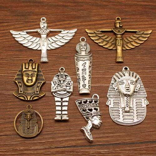 Hot 5pcs Egyptian Pharaoh Charm Pendants For Bracelet Necklace Jewelry Accessories Diy Jewelry Making