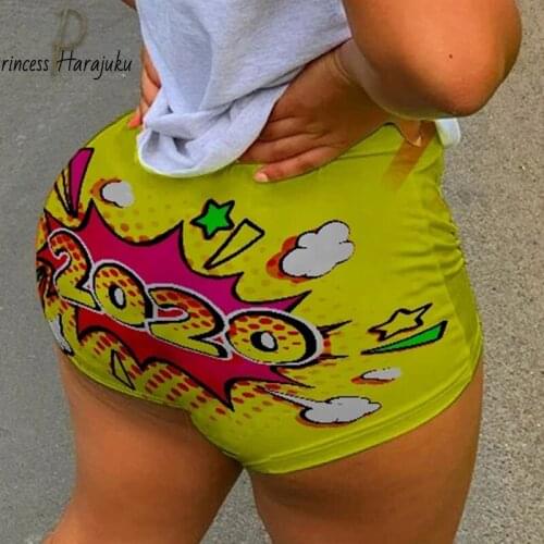 Casual New Summer Sexy Woman Shorts Running Sport Workout Short Beach Skinny Fitness Biker Exquisite Print Casual Short Fashion
