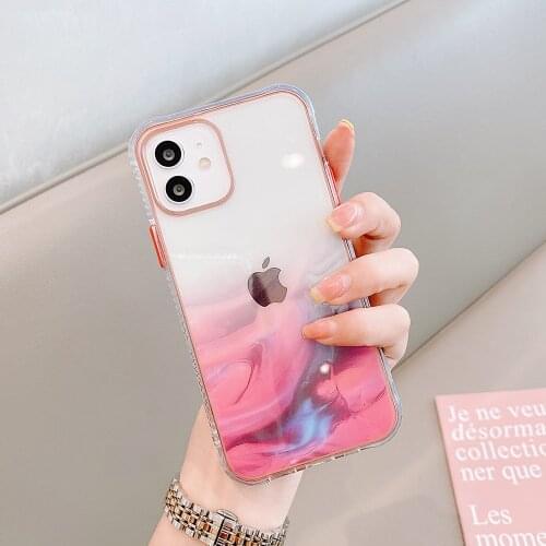 Watercolor Painting Transparent Case for IPhone 11 12 Pro Max Shockproof Cover for IPhone X XR XS 7 8 Plus 12 Mini Funda Coque