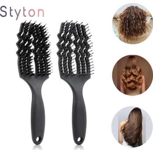 STYTON Hair Comb Womens Straightening Brush Anti Static Massage Scalp Hair Brush Curly Styling Tool Hairdressing Products