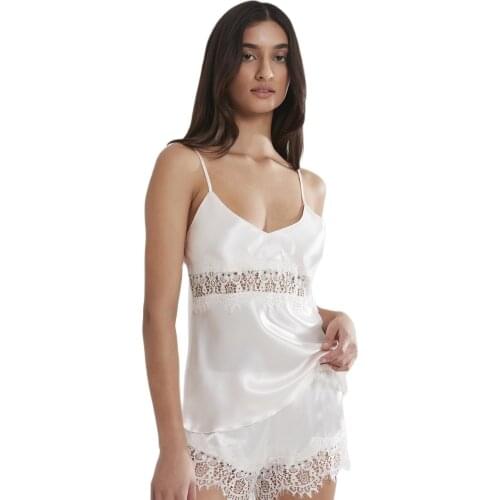 Creation Sexy Women Lace Sleepwear S - XL Plus Size Lace Comfortable Lingerie Nightgown Sleeveless Nighty Sets Pajama Shorts