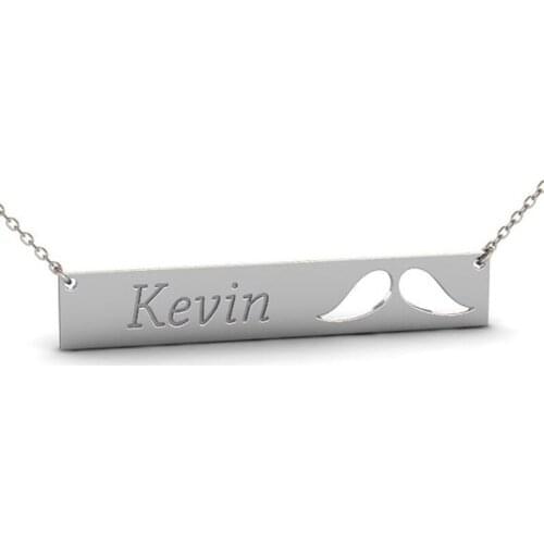 Ufine Personalized name or words mustache fashion bar pendant Necklace cooper high quality pendant necklace N2117