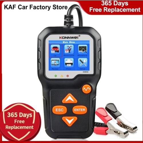 KONNWEI KW650 Auto Car Motorcycle Battery Tester 12V 6V Battery System Analyzer 2000CCA Charging Cranking Test Tools for the Car