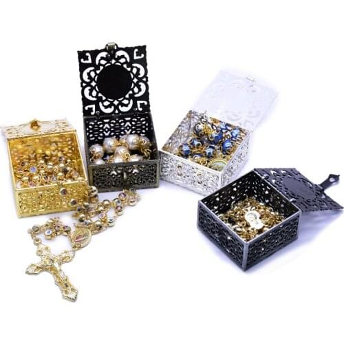High quality prayer beads gift box metal hollow box without Necklace gift box