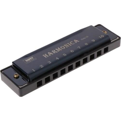 WXTF 10 Holes Key of C Blues Harmonica Musical Instrument Educational Toy with Case