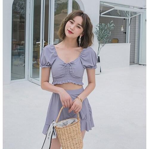 Womens Swimming Suit Plus Size Swimwear Separate 2 Piece Tankini Summer Beach Plus Size Swimsuit Female Two Pieces Blue Lycra