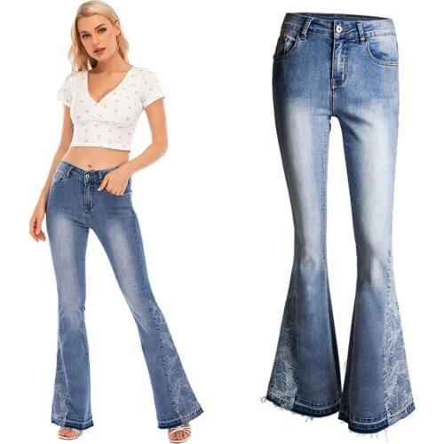 Women’s Jeans Flared Jeans High Waist Mom Jeans Woman Trouse Jean Jean Women Clothing Women’s Pants Plus Size 2021 Autumn New