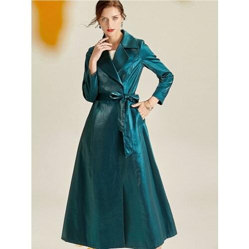 England Stylish Long Women Trench Coat Full Sleeve Turn-Down Collar Slim Female Coat With Belt Solid Color Office Lady Outerwear