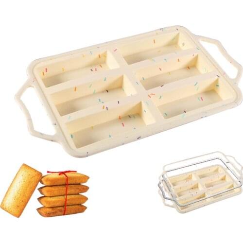 1pc Food Grade Silicone Cake Pan 6 Cavity Cake Pan Rectangle Cake Mold With Handle DIY Baking Tools Accessories