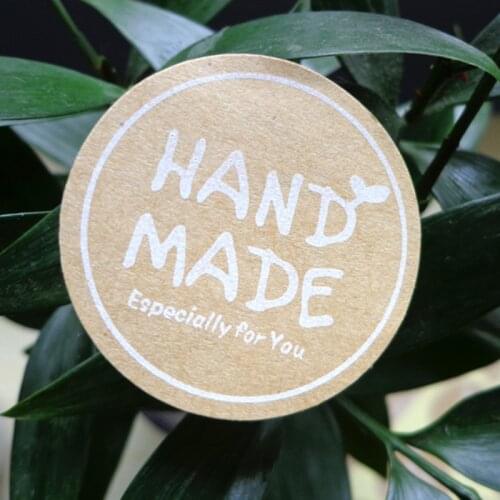 120pcs/lot Round & Square HANDMADE Label Sticker For Handmade Products Seal Sticker Diary Stickers