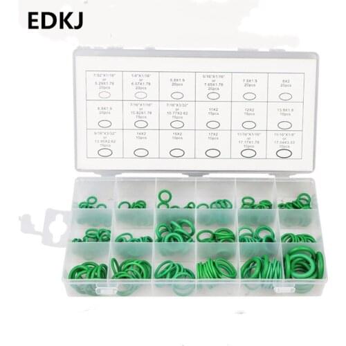 225PCS-300PCS O Ring Green Rubber Washer Seals Assortment Black O-Ring Seals Set Nitrile Washers High Quality For Car Gasket