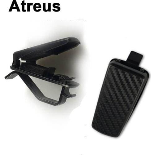 Atreus Car styling Carbon Sunglasses Card Holder Glasses Case Clip For Mercedes W204 W203 W211 AMG Mini cooper Skoda octavia a5