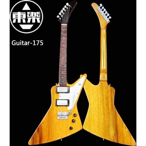Wooden Handcrafted Miniature Guitar Model guitar-175 Guitar Display with Case and Stand (Not Actual Guitar! for Display Only!)
