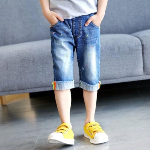 IENENS Kids Fashion Baby Boys Summer Denim Shorts Pants Jeasn Clothes Children Boy Casual Elastic Waist Short Trousers Clothing