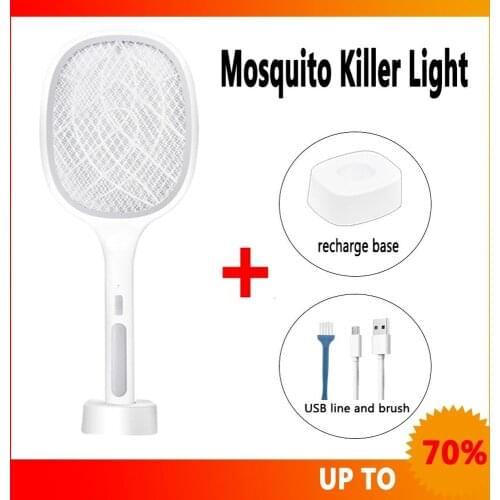 Hot Sale 3000V Electric Insect Racket Swatter Zapper USB 1200mAh Rechargeable Mosquito Swatter Kill Fly Bug Zapper Killer Trap
