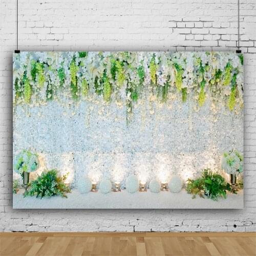 Plants Backdrop Beautiful Flower Wall Party Photography Background Holiday Celebration Photo Booth Studio Decor