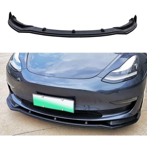 1 Set Black ABS Body Spoiler Diffuser Kit Front Bumper Splitter Lip Car Styling Decoration for Tesla Model 3 Sedan 2016-2019