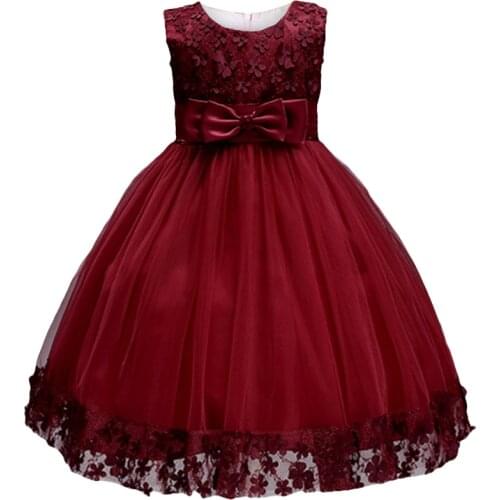 Lace Girls Wedding Party Dresses For Girls Birthday Baby Kids Costume Evening Ball Dress Teenager Vestidos Clothes