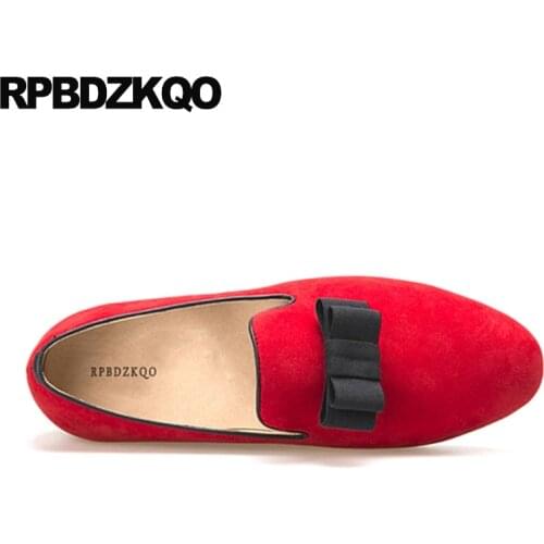 European Wedding Slip On Large Size Loafers 11 Runway 47 Italian Men Shoes Brands Luxury Velvet Brand Red Party Smoking Slippers
