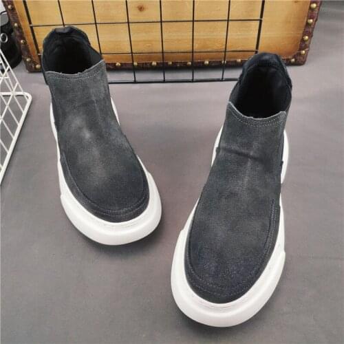 2019 Men Shoes Warm Winter Cortex Man Vintage Lace-Up Flat New Fashion Casual High Top casual shoes For Male buty meskie X11-15
