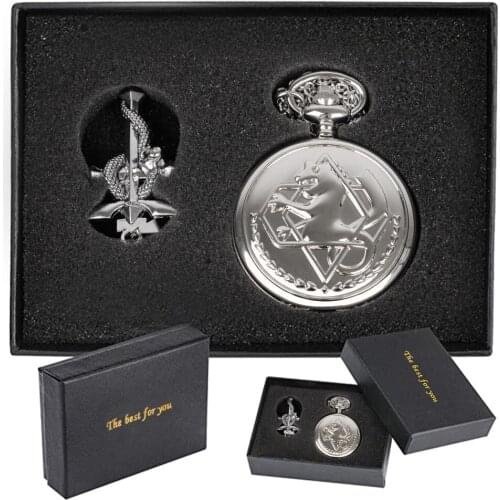 Tone Fullmetal Alchemist High Grade Gifts Sets Pocket Watch Cosplay Edward Elric Japan Anime Necklace Clock