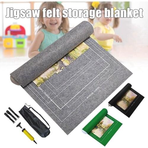 Jigsaw Puzzle Roll Mat Set Puzzle Storage Blanket with Storage Bag Inflator BM88