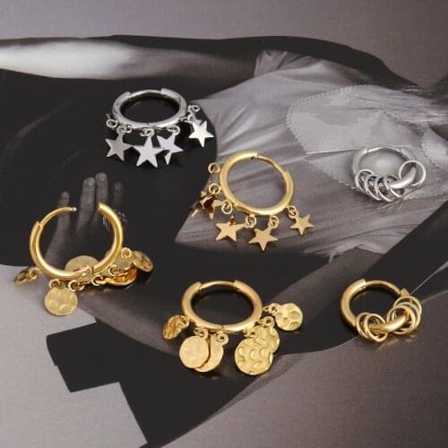 Stainless Steel Earrings For Women Hoop Earrings Circle Earrings Drop Earrings 2020 Trendy Earings Geometric Earings Jewelry